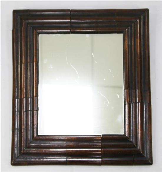 A late 17th century style walnut cushion framed mirror, W.1ft 10.25in.